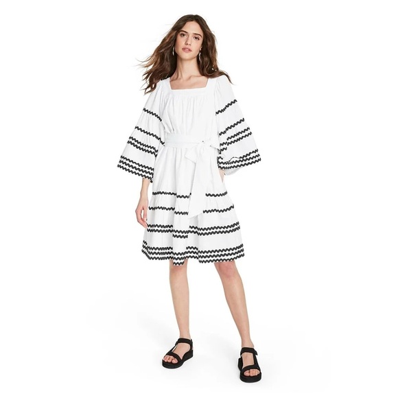 Lisa Marie Fernandez Dresses & Skirts - Lisa Marie Fernandez x Target Ric Rac White Linen-Blend Mini Dress Womens Medium